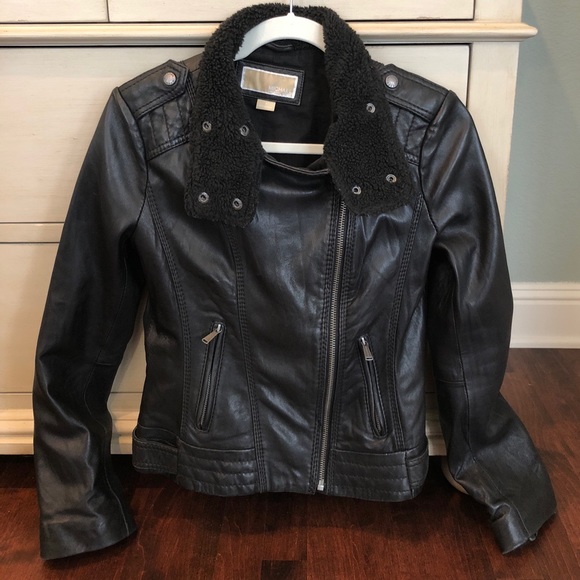 Michael Kors Black Leather Jacket - Picture 1 of 4